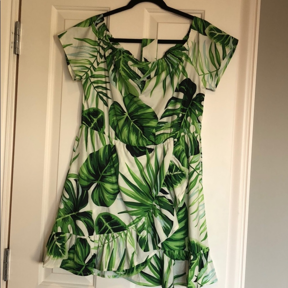 Hawaiian Off Shoulder Ruffle Dress Size XL